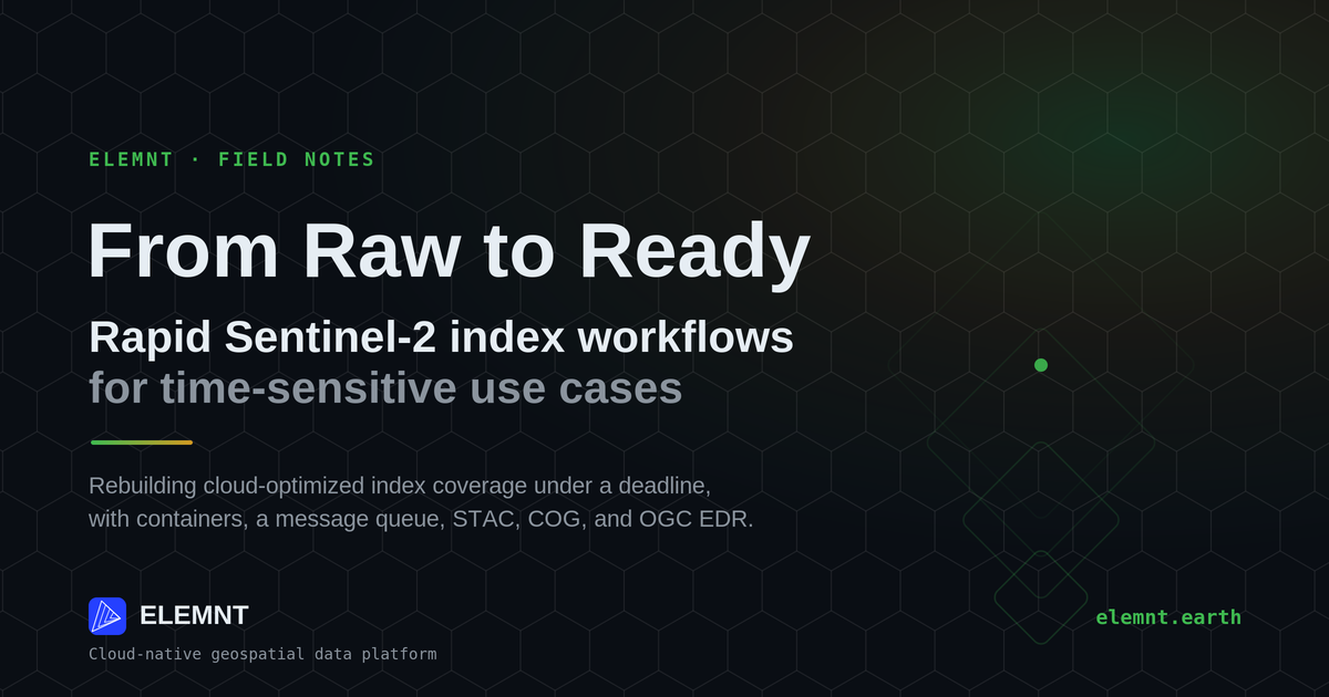 From Raw to Ready: Rapid Sentinel-2 Index Workflows for Time-Sensitive Use Cases