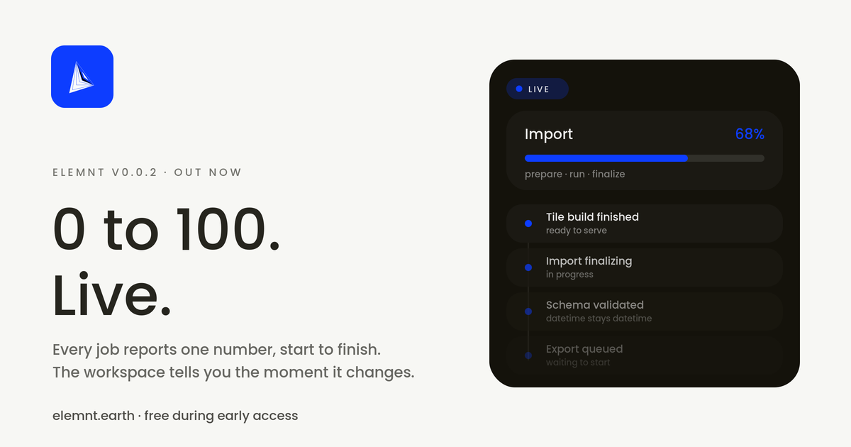 0 to 100: ELEMNT v0.0.2